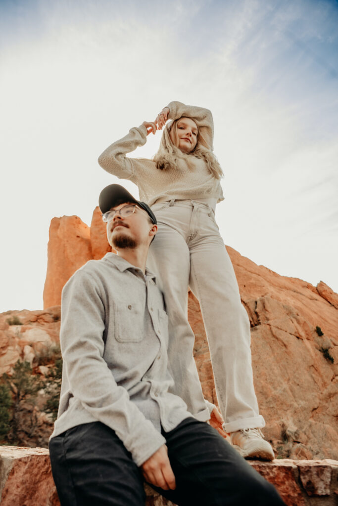 Low angle pose at the Garden of the Gods