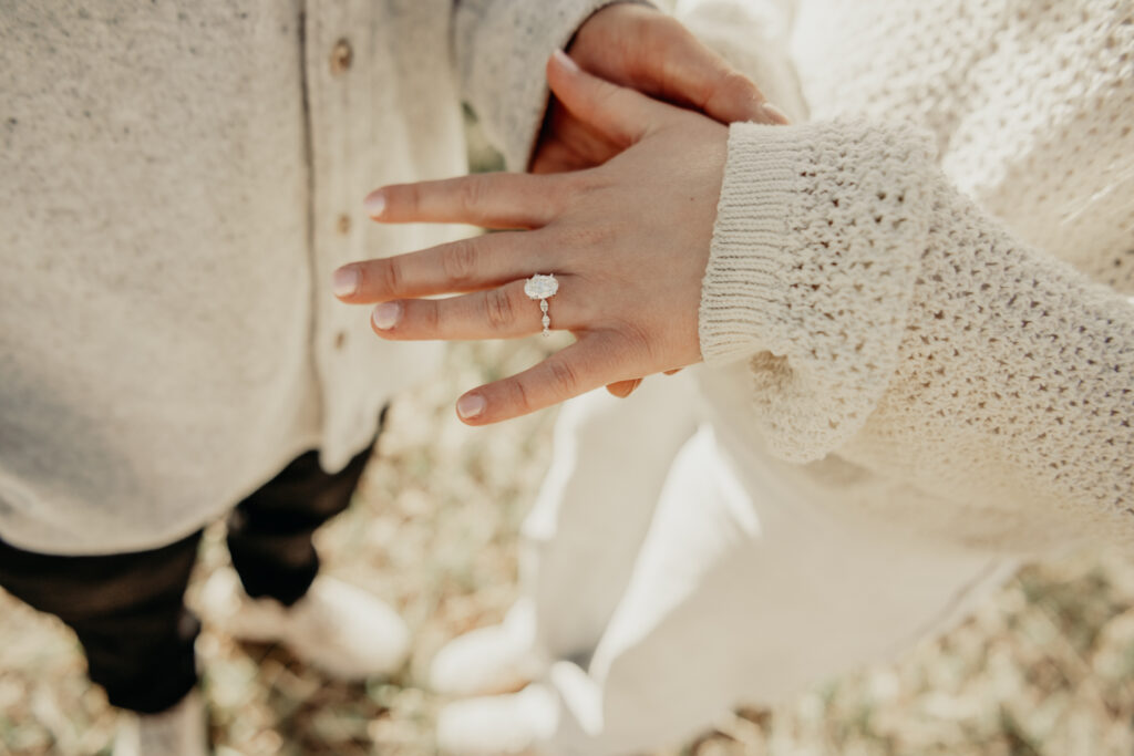 Close up of Callies ring at the Garden of the Gods